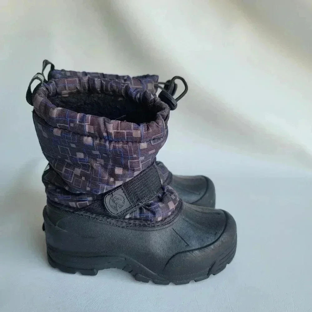 Northside Boots Thermolite Little Boy Blue Gray Black Waterproof Warm Snow sz 12
